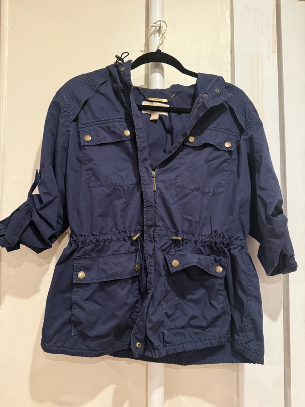 Michael Kors Navy Blue Utility Anorak Jacket | Spring Jacket Rain Wind Classy